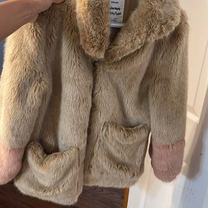 Girls zara faux fur coat size 10